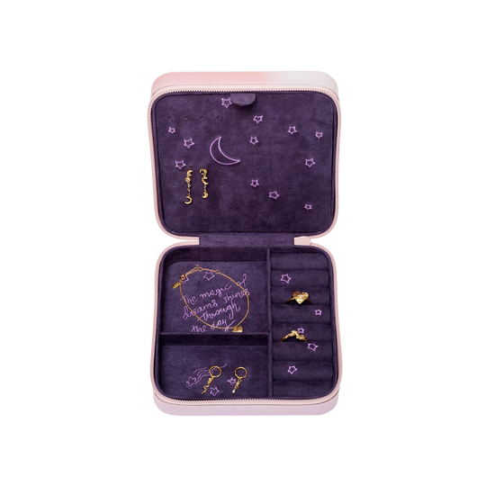 Smykkeskrin Moon & Stars rose Maanesten