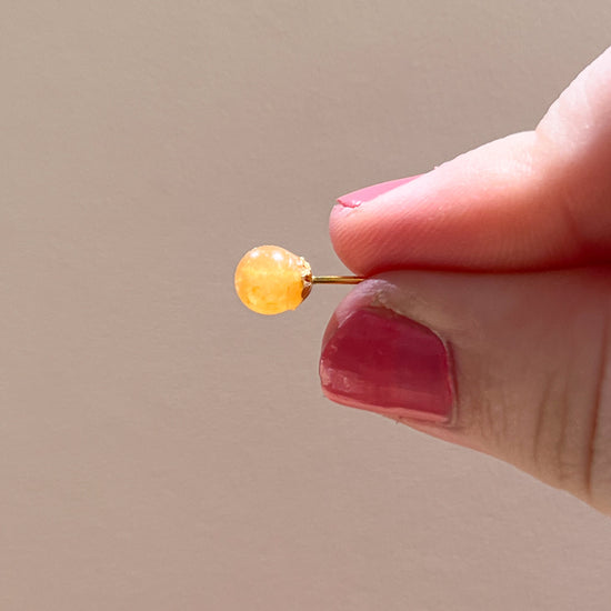 1 stk. fg. Rød adventurin Minikind ørestik - ONE OF A KIND