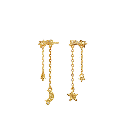 Amaya øreringe forgyldt Maanesten