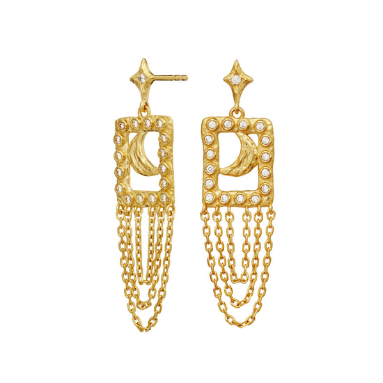 Barbra øreringe forgyldt Maanesten