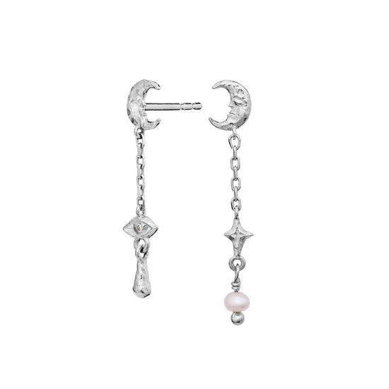 Beatrice øreringe sølv Maanesten