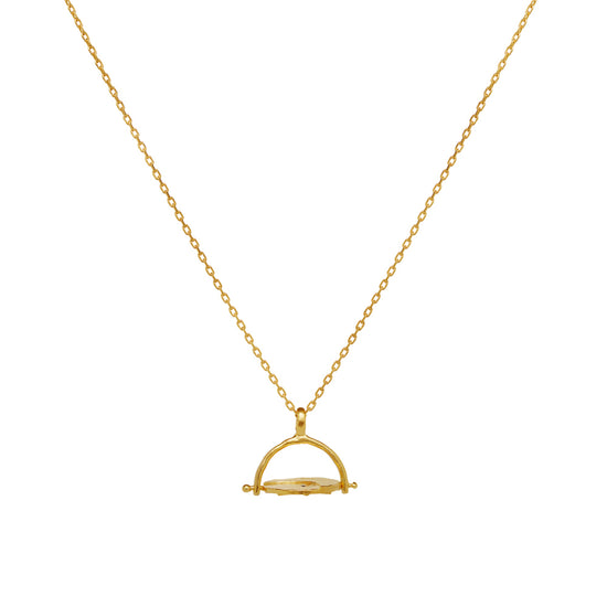 Bianca halskæde forgyldt Maanesten