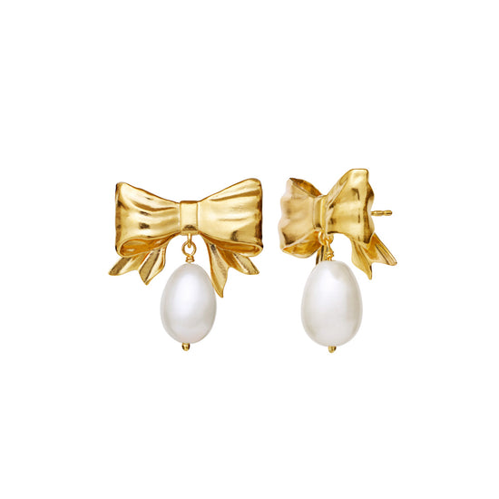 Diana øreringe forgyldt Maanesten