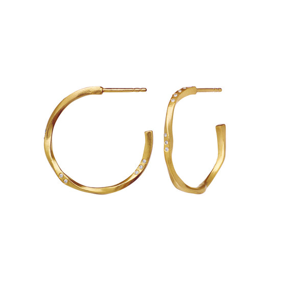 Echo Medium øreringe forgyldt Maanesten