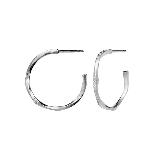 Echo Medium sølv øreringe 23mm Maanesten