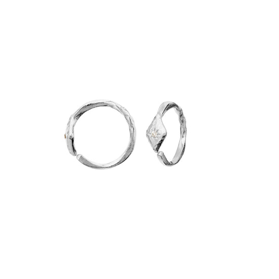 Forte øreringe sølv Maanesten