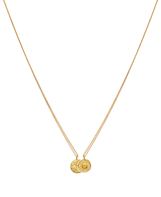 Friendship halskæde forgyldt 48,5cm Maanesten