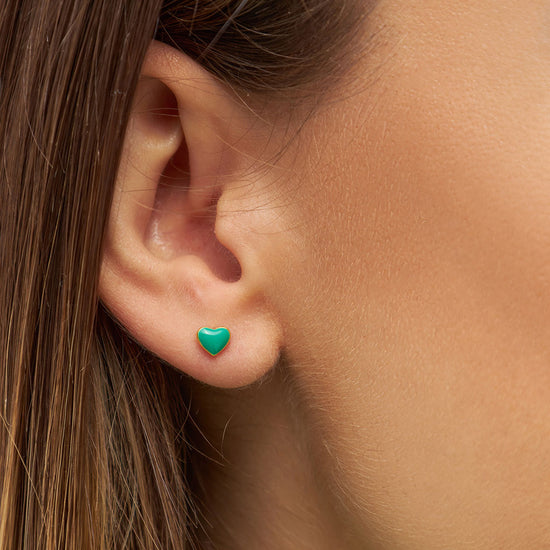 Love U earring 1 pcs forgyldt Light Green LULU