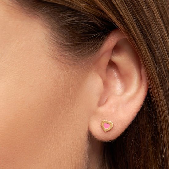 Color Heart earring 1 pcs forgyldt LULU