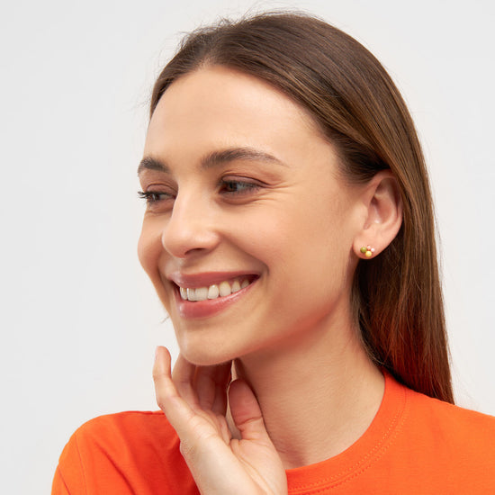 Bouquet Green Yellow forgyldt earring 1 pcs LULU