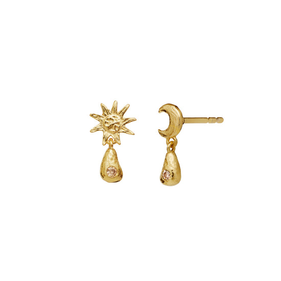 Lainy øreringe forgyldt Maanesten