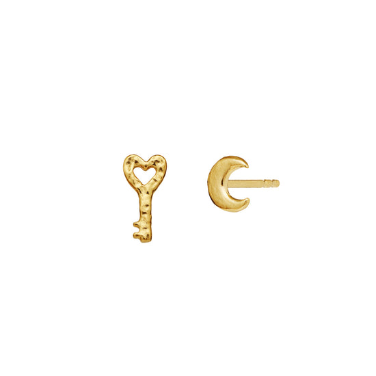 Menaali øreringe forgyldt Maanesten