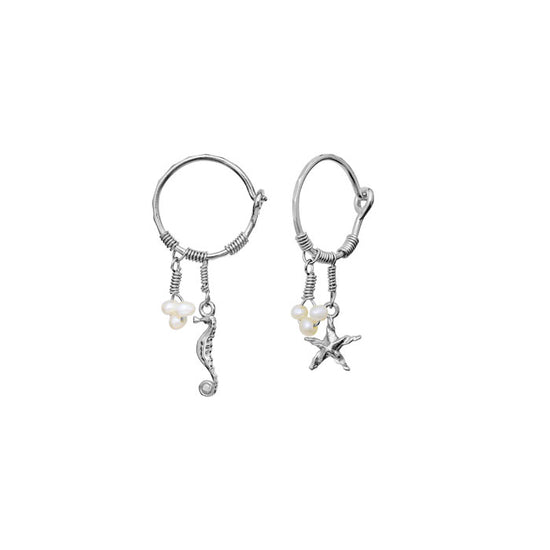 Momi øreringe sølv Maanesten