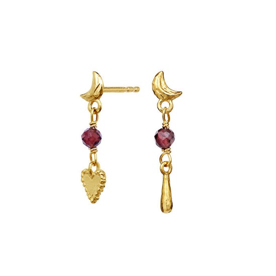 Nuova forgyldt øreringe Maanesten