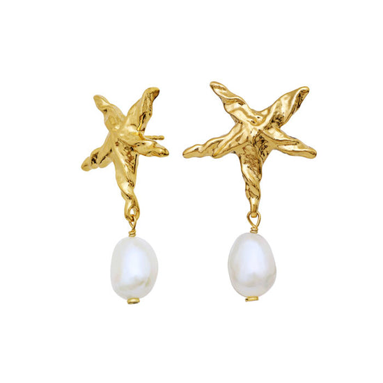 Patti øreringe forgyldt Maanesten