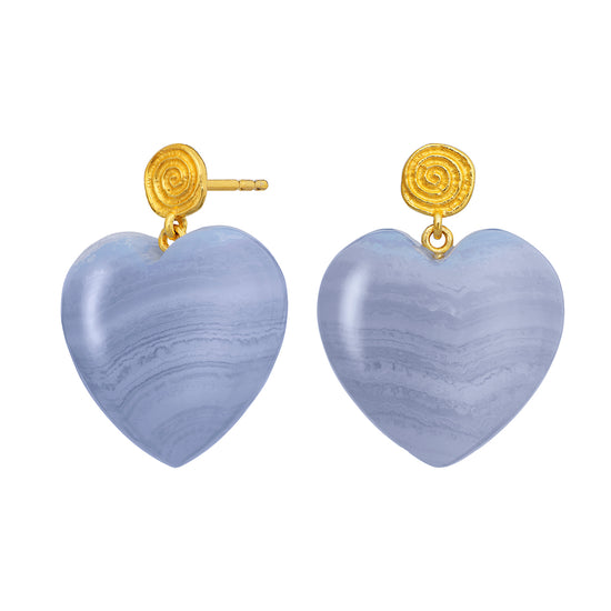 Penny Blue Lace øreringe forgyldt Maanesten