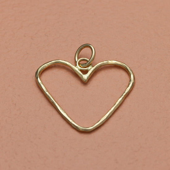 14K Love stor hjerte - vedhæng rødguld - 25x23mm - Divine by norup