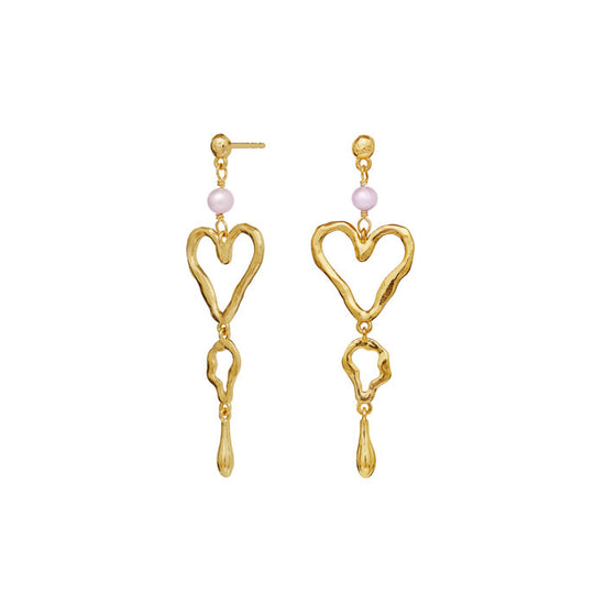 Sabrina øreringe Forgyldt Maanesten