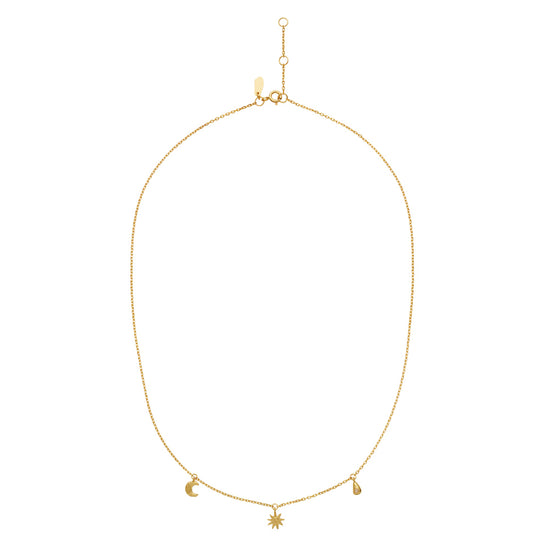 Sadi halskæde forgyldt Maanesten