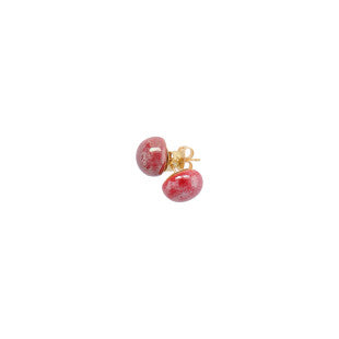 Perleøreringe - bright red m.o.p - Kazuri