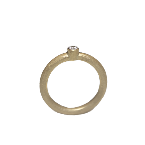 14K Charlotte ring rødguld 0,10ct sand overflade - Divine by Norup