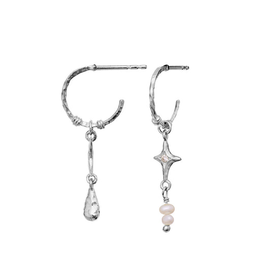 Tamina øreringe sølv Maanesten