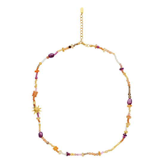 Winnie halskæde forgyldt Maanesten