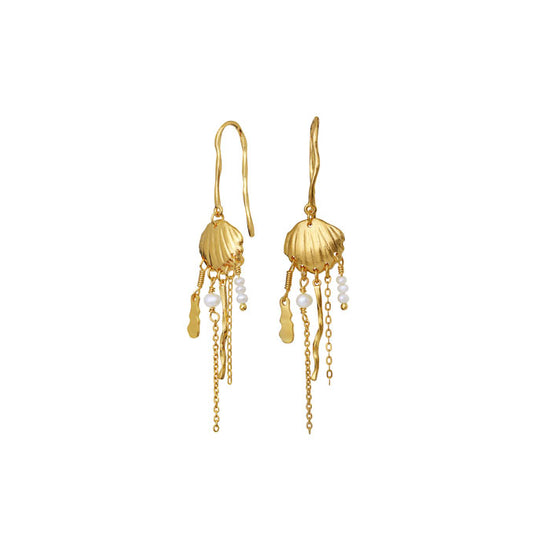 Zale øreringe forgyldt Maanesten
