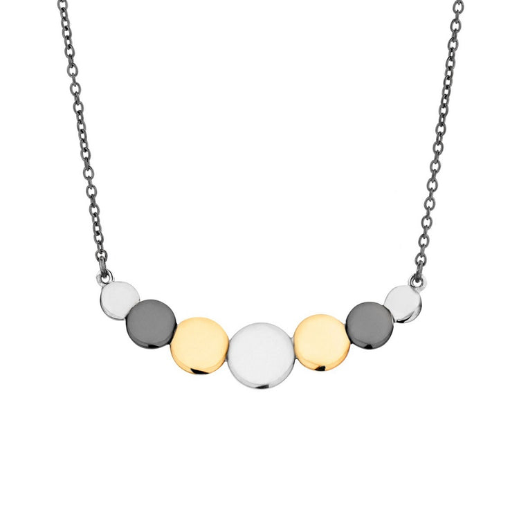 Spirit Icons - Steps halskæde Sølv, forgyldt og sort