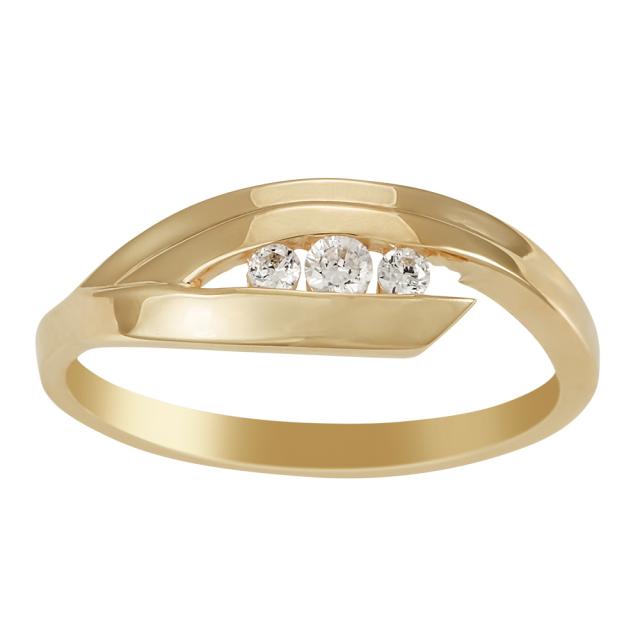 SIERSBØL - 8kt. guldring m/cz st. 56