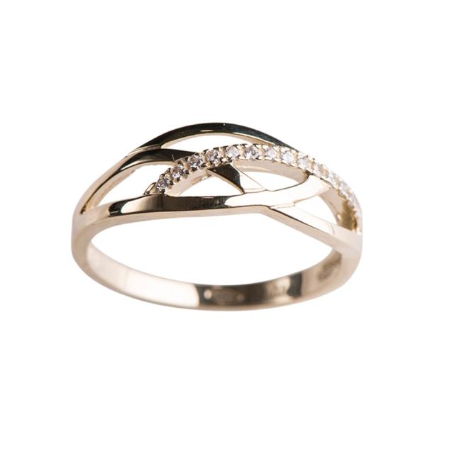 SIERSBØL - 8kt. guldring m/cz st. 55