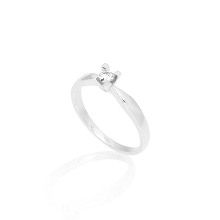 14K Jewelz ring HVG 0,05 ct. st 53 W-Tca/SI