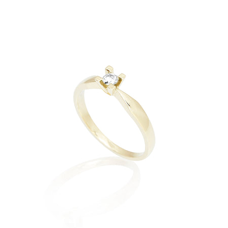 14K Jewelz ring RG 0,15 ct. st 58 W-Tca/SI