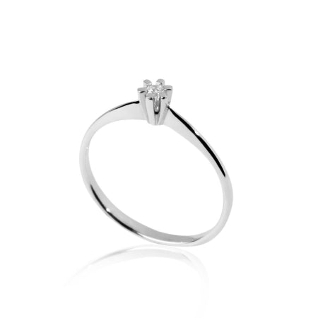 14k Brillanz Diamantring 0,05ct W-Tca/SI st 54,5