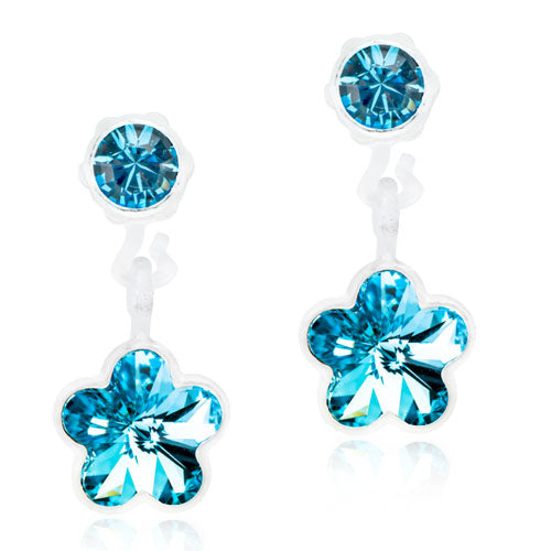 Blomdahl - Pendant Flower Aquamarine 4/6mm ørestikker