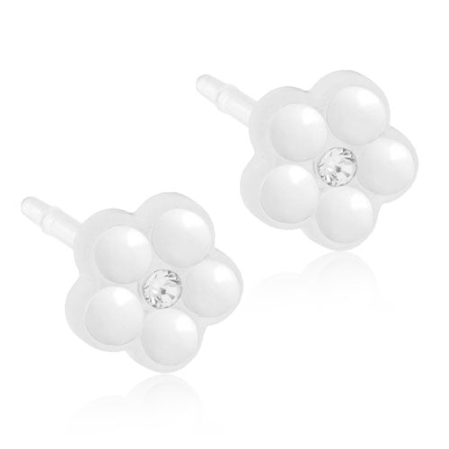 Blomdahl - Daisy Pearl White/Crystal 6mm