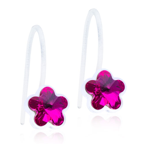 Blomdahl - Pendant Fixed Flower Fuchsia 6mm Ørehænger