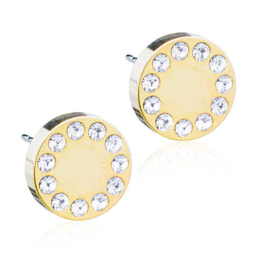 Blomdahl - Brilliance Puck 8mm Crystal Ørestikker