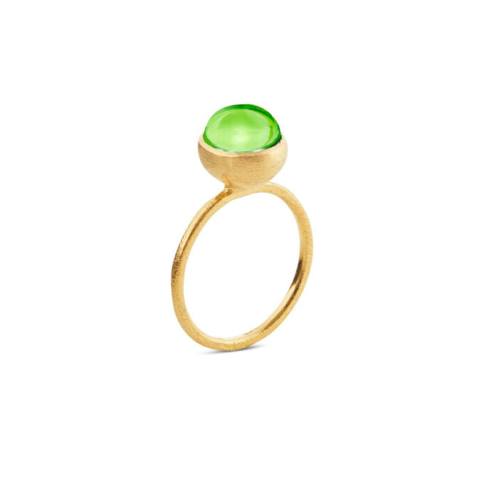 Susanne Friis Bjørner - Cab imiteret Peridot Ring st. 54 Forgyldt