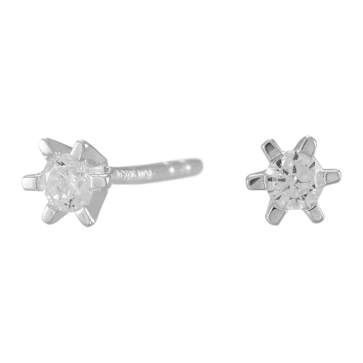 Nordahl - Rhd. sølv øreringe 6 grabber med 3mm cz