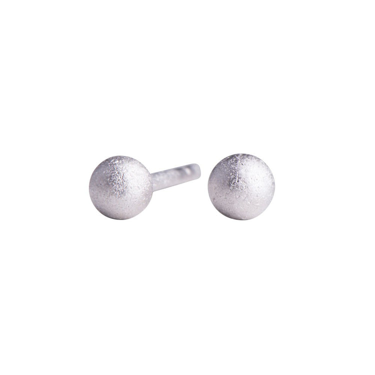 3MM Sølv Mat Kugleørestik