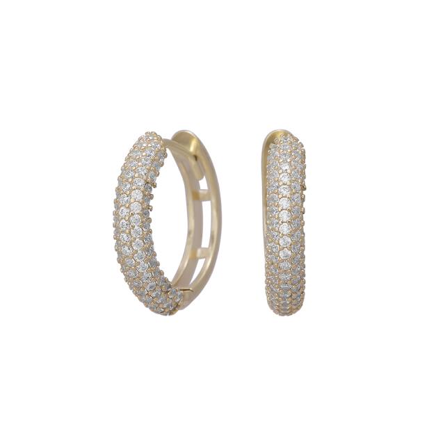 SIERSBØL - 8kt. guldcreoler m/cz pave 15mm