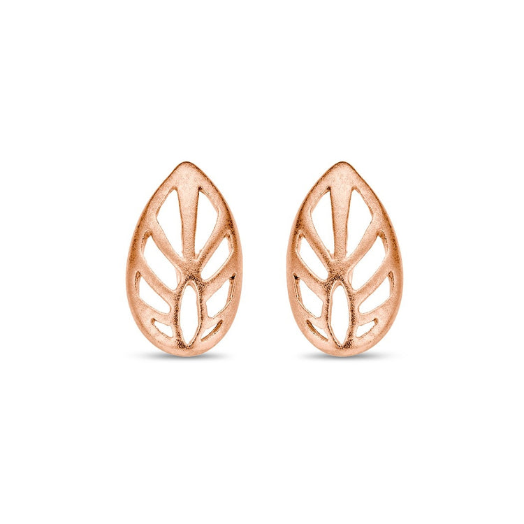 Spirit Icons - Leaf Ørestikker Rosa Forgyldt Sølv