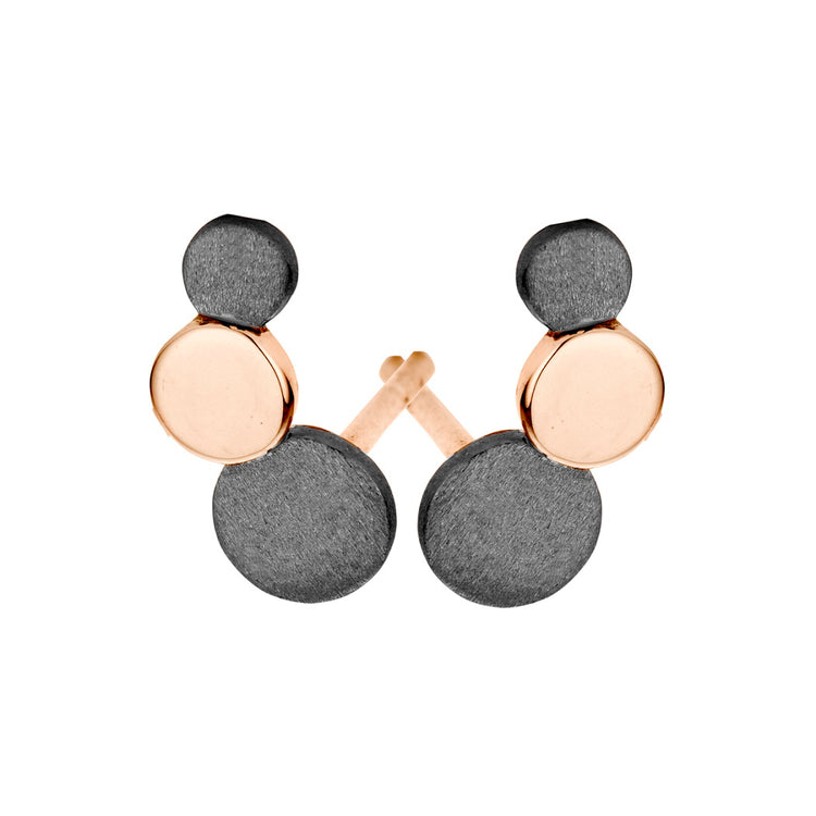 Spirit Icons - Steps Ørestikker Sort og Rosa forgyldt