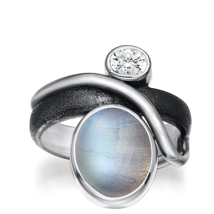 Rabinovich - Midnight Moon Ox Ring st 53 rainbow månesten cz