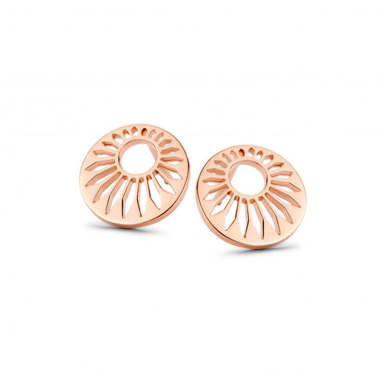 Spirit Icons - Peacock Stud rosa forgyldt Cz