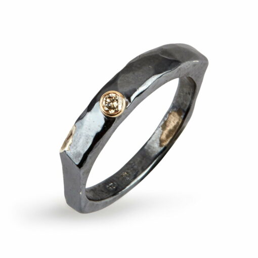 By Birdie - Manhattan Skyline Silver ring m.0.08ct