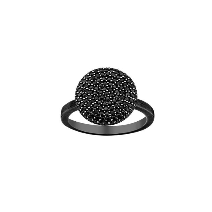 Spirit Icons - Grace Ring stor med zirkonia sten, sort