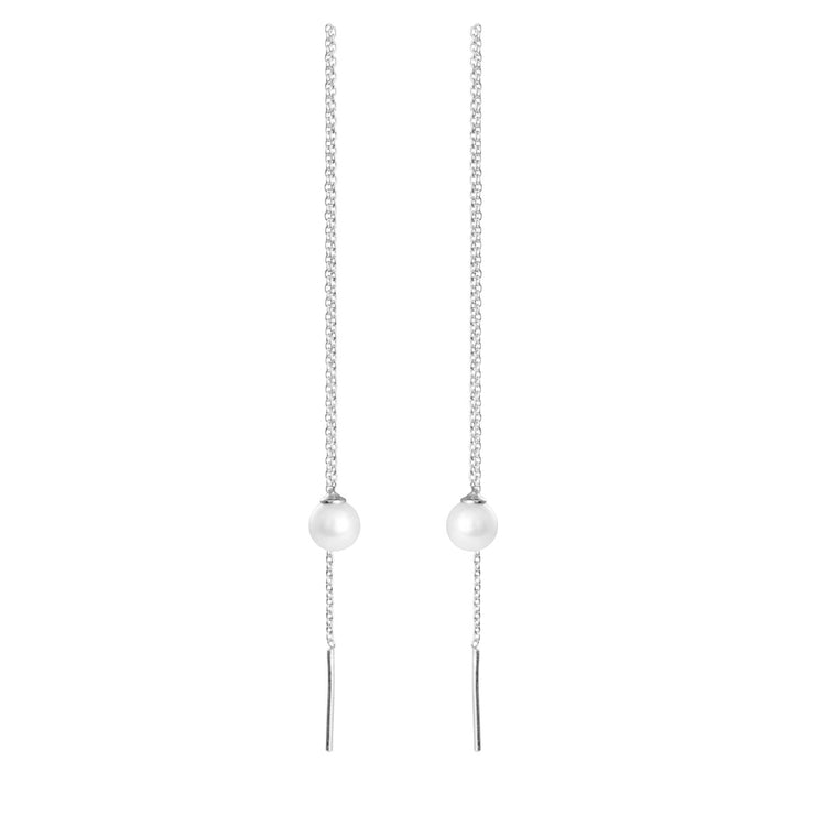 Susanne Friis Bjørner - Ørekæde, sølv, rund 6-6½ mm ferskvandsperle