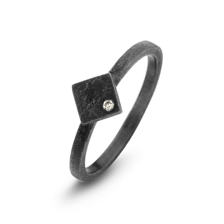 Spirit Icons - Ghetto Ring i sort med Diamant